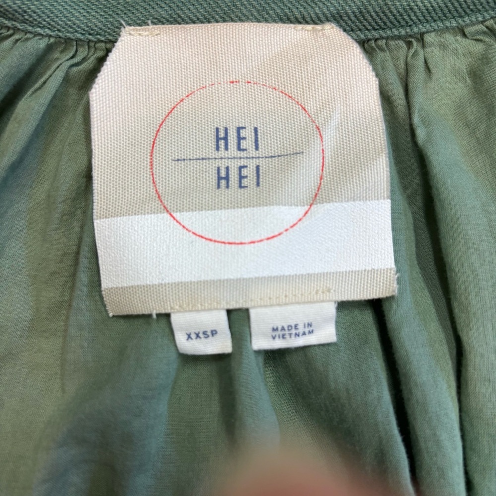 Anthropologie Hei Hei Green Lightweight Full Zip Bomber Jacket XXSP Petite - Picture 5 of 13